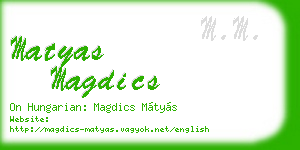matyas magdics business card